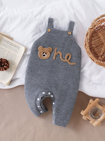 Vintaside Kids Baby Boy Stylish Bear Jacquard Knit Romper