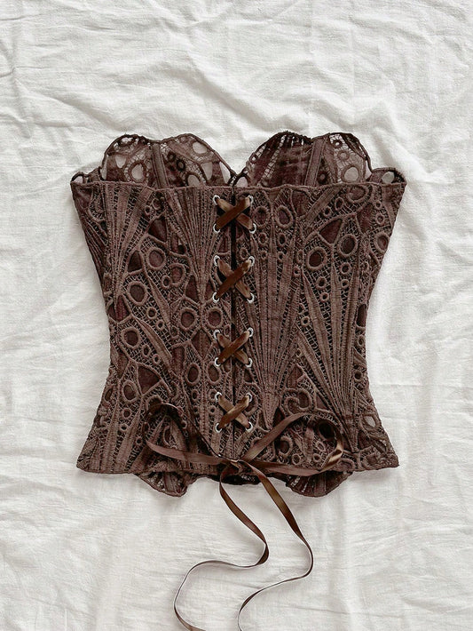 European And American Style Young Vacation Sexy Avant-Garde Lace Top