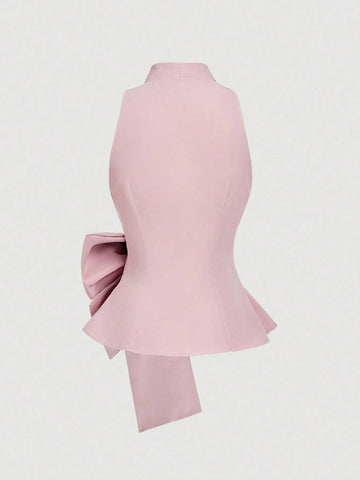 Elegant Summer Chiffon Bow Top