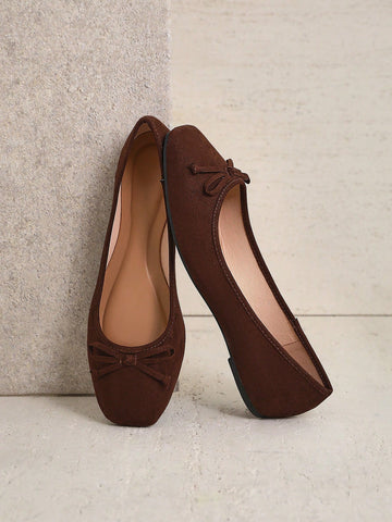 Women's Casual Forma Microfiber Closed Toe Comfortable Ballet Flats