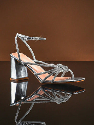 SHUZIA Women's Fashionable Rhinestone High Heel Sandals