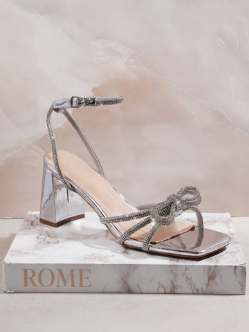 SHUZIA Women's Fashionable Rhinestone High Heel Sandals
