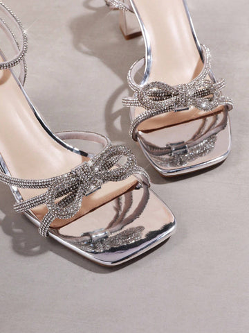 SHUZIA Women's Fashionable Rhinestone High Heel Sandals