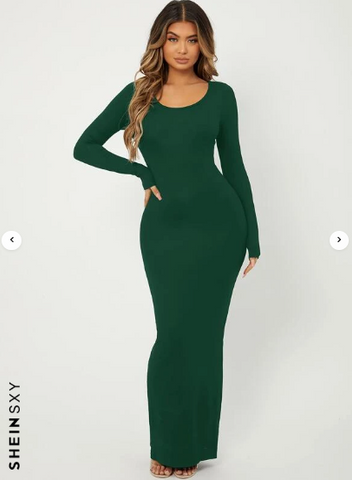 SXY Solid Maxi Bodycon Dress