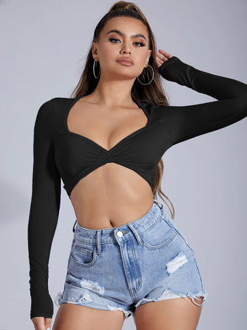 SXY Twist Front Crop Tee