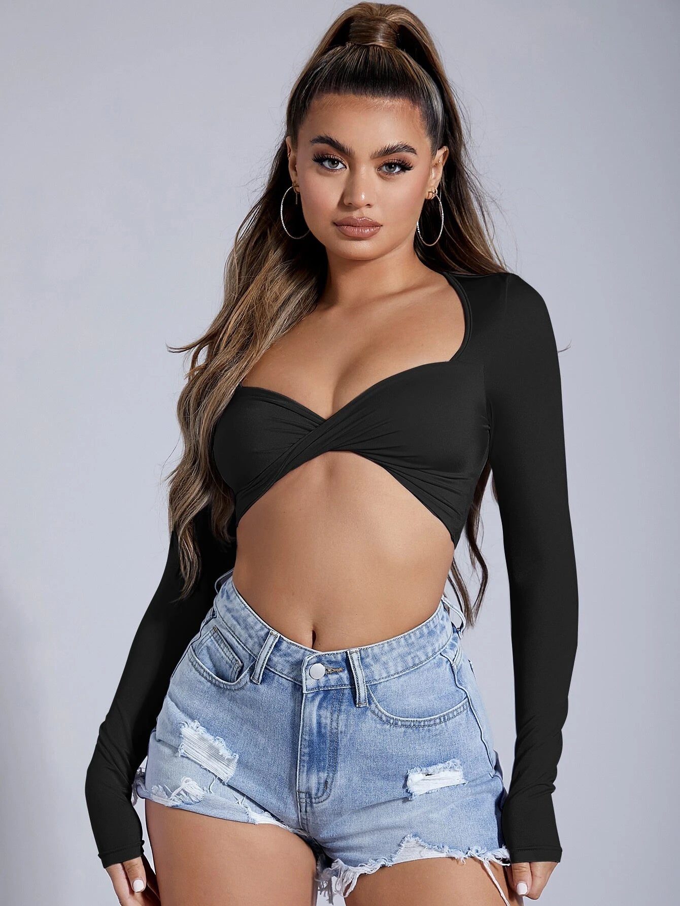 SXY Twist Front Crop Tee