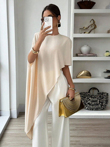 Asymmetric Hem Party Elegant Blouse