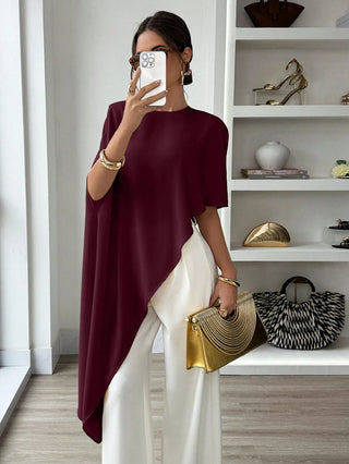 Asymmetric Hem Party Elegant Blouse