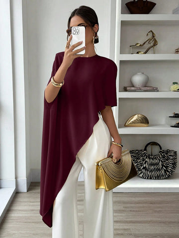 Asymmetric Hem Party Elegant Blouse