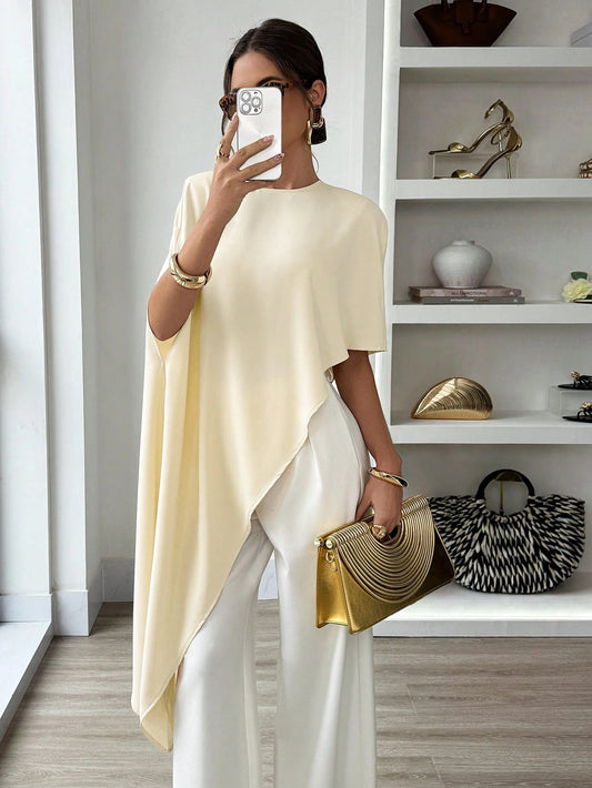 Asymmetric Hem Party Elegant Blouse