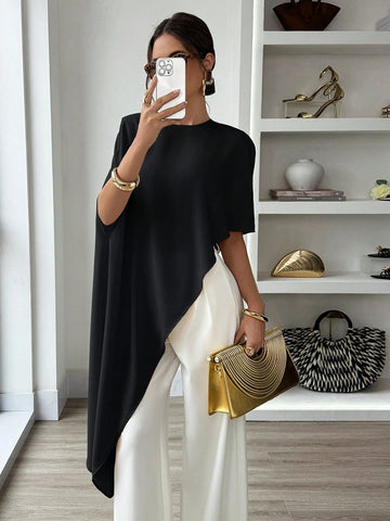 Asymmetric Hem Party Elegant Blouse