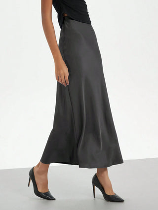 Se-Helo Fashion Women's Elastic Satin Finish Maxi Skirt