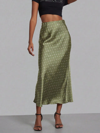 Se-Helo Fashion Women's Elastic Satin Finish Maxi Skirt