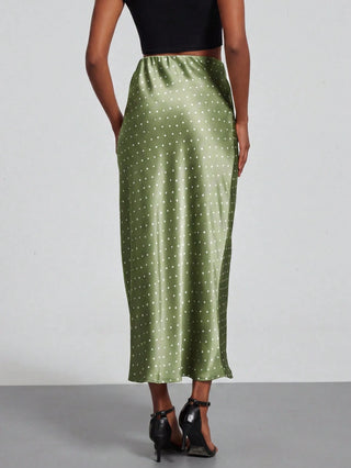Se-Helo Fashion Women's Elastic Satin Finish Maxi Skirt
