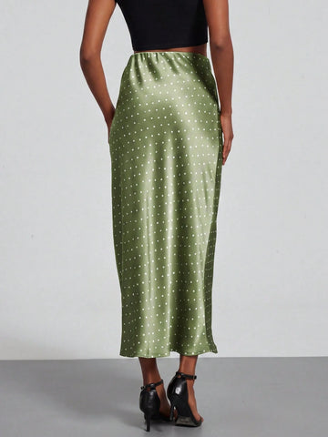 Se-Helo Fashion Women's Elastic Satin Finish Maxi Skirt