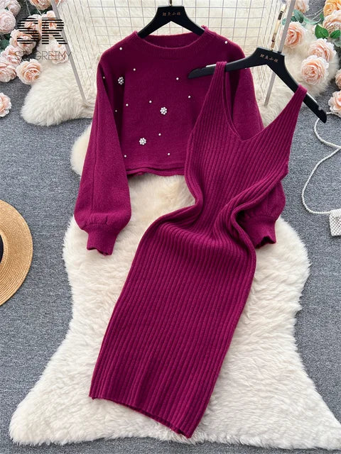Beading Casual Two Piece Set