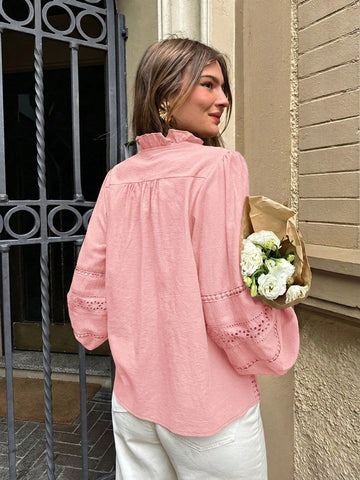 Women's Solid Color Minimalist Long Sleeve Shirt
