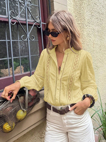 Women's Solid Color Minimalist Long Sleeve Shirt