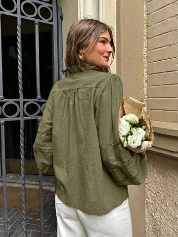 Women's Solid Color Minimalist Long Sleeve Shirt