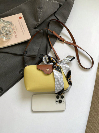 Solid Color Mini Handbag With Adjustable Shoulder Strap