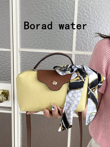 Solid Color Mini Handbag With Adjustable Shoulder Strap