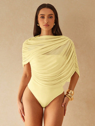 Elegant Metallic Shawl-Style Jumpsuit