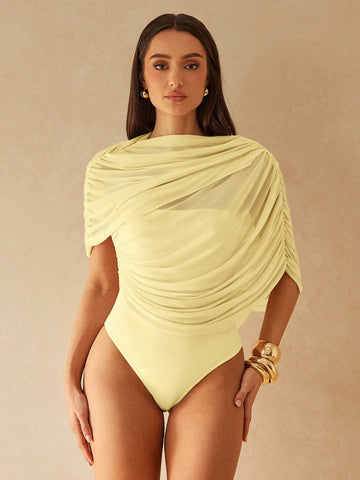 Elegant Metallic Shawl-Style Jumpsuit
