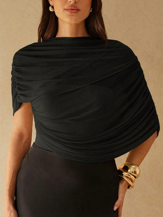 Elegant Metallic Shawl-Style Jumpsuit