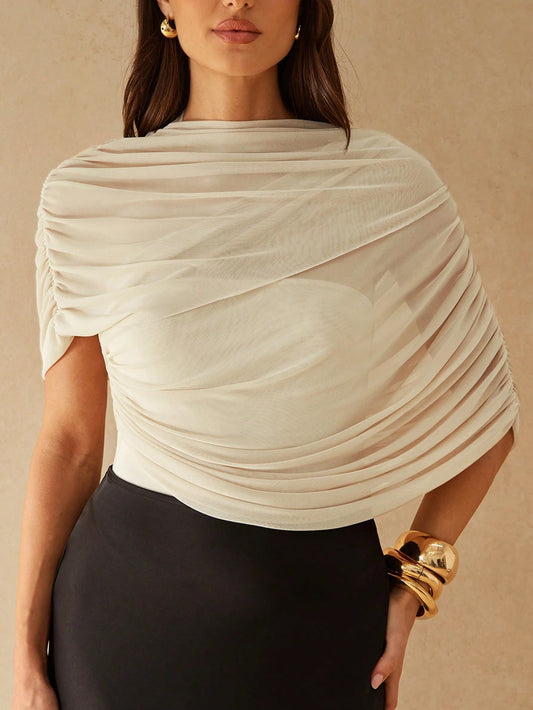 Elegant Metallic Shawl-Style Jumpsuit
