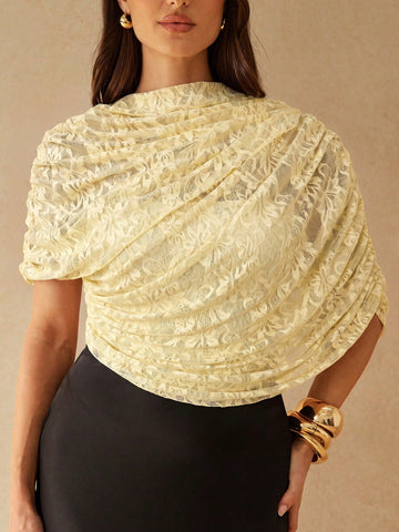 Elegant Metallic Shawl-Style Jumpsuit