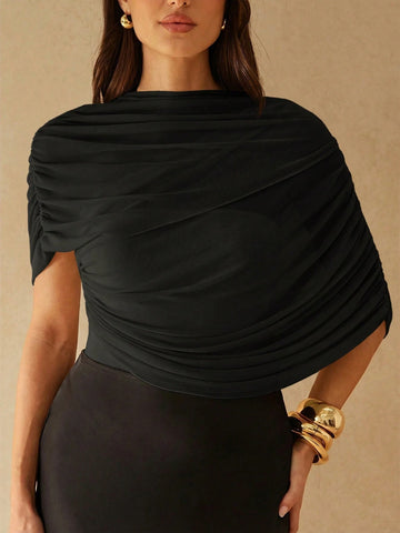 Elegant Metallic Shawl-Style Jumpsuit