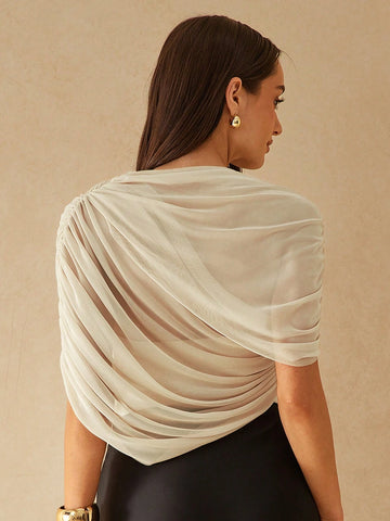 Elegant Metallic Shawl-Style Jumpsuit
