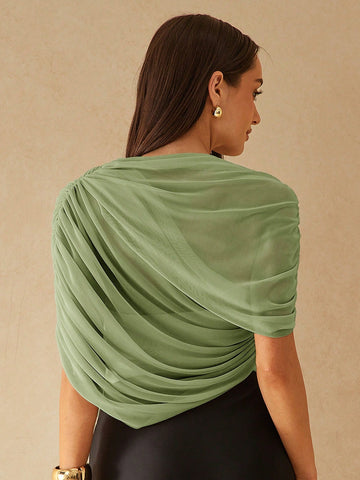 Elegant Metallic Shawl-Style Jumpsuit