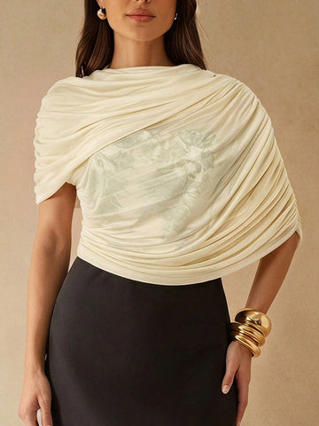 Elegant Metallic Shawl-Style Jumpsuit