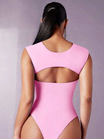 Women'S Wide Strap Backless Bodysuit