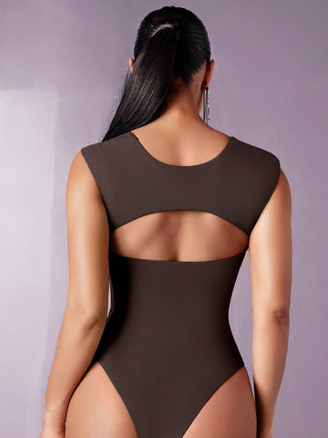 Women'S Wide Strap Backless Bodysuit