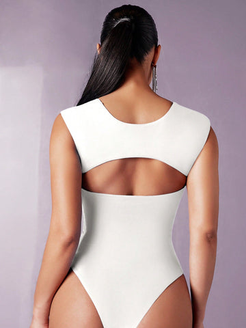 Women'S Wide Strap Backless Bodysuit