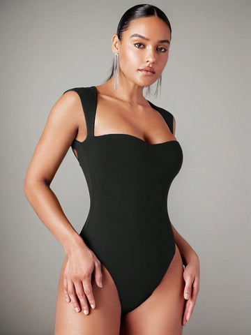 Women'S Wide Strap Backless Bodysuit