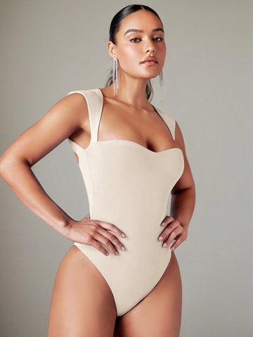 Women'S Wide Strap Backless Bodysuit