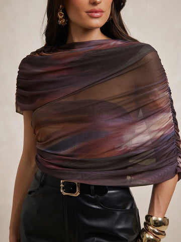 Elegant Metallic Shawl-Style Jumpsuit