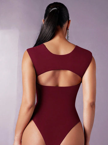 Women'S Wide Strap Backless Bodysuit