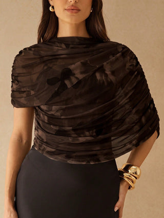 Elegant Metallic Shawl-Style Jumpsuit