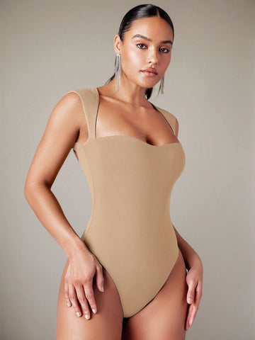 Women'S Wide Strap Backless Bodysuit
