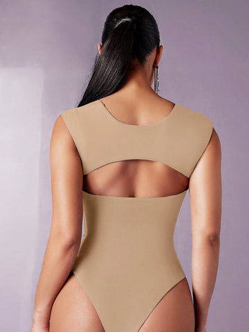 Women'S Wide Strap Backless Bodysuit