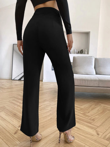 Siren Gaze Solid High Rise Tailored Pants