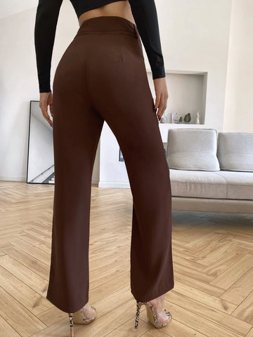Siren Gaze Solid High Rise Tailored Pants