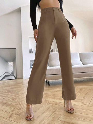 Siren Gaze Solid High Rise Tailored Pants