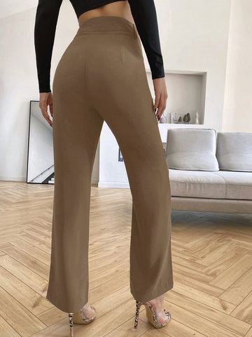Siren Gaze Solid High Rise Tailored Pants