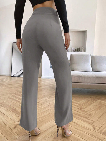 Siren Gaze Solid High Rise Tailored Pants