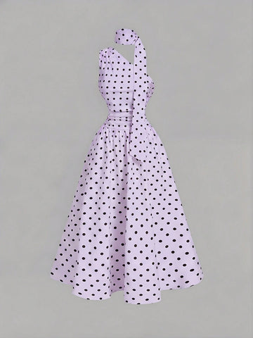 Polka Dot Summer Sleeveless Midi Dress